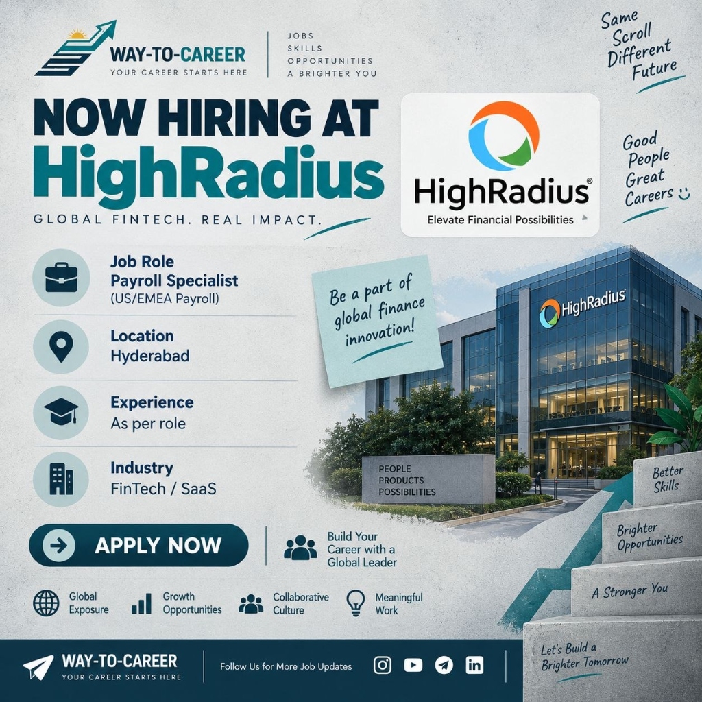 HighRadius Hiring 2026 for Payroll Specialist (US/EMEA Payroll) | Hyderabad