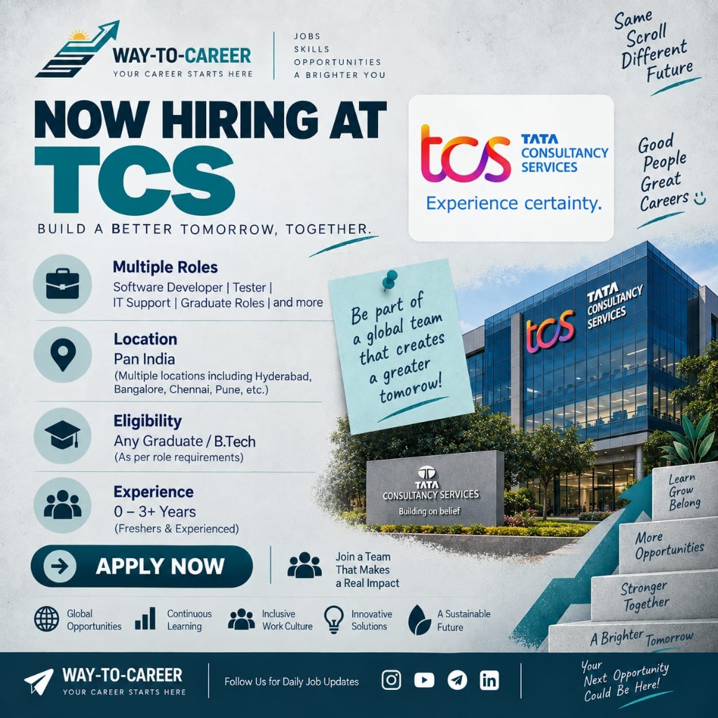 TCS Hiring 2026 for Multiple Roles | Freshers & Experienced | Pan India